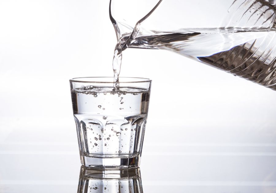 pouring a glass of water